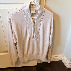 Varley double soft Light Beige Half-Zip Pullover Sweater